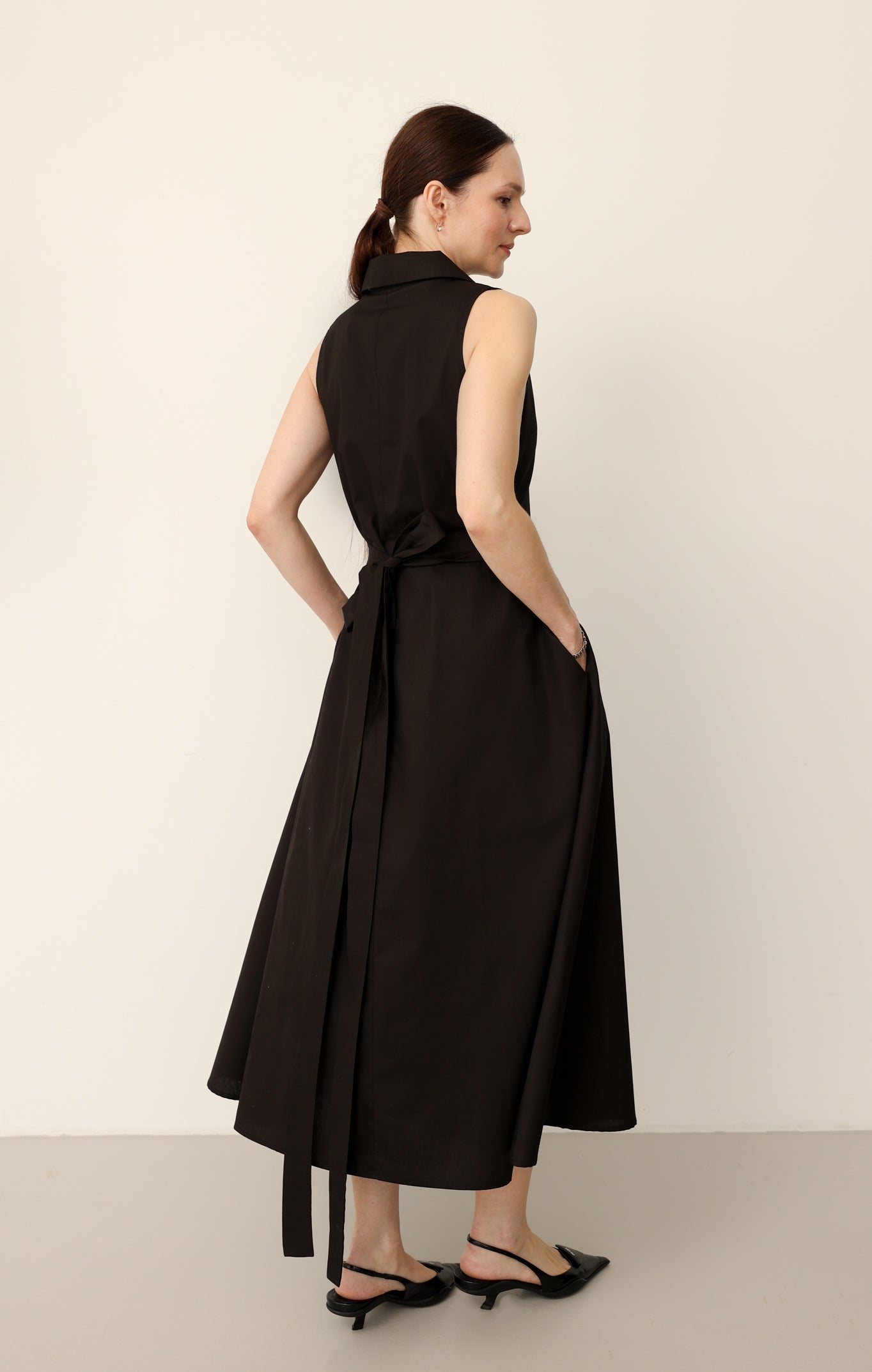 Cotton midi polo dress